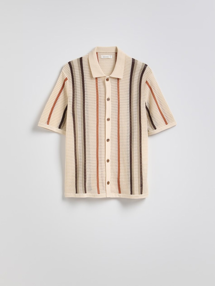 Pánský pruhovaný ažurový svetr, Reserved, 799 Kč