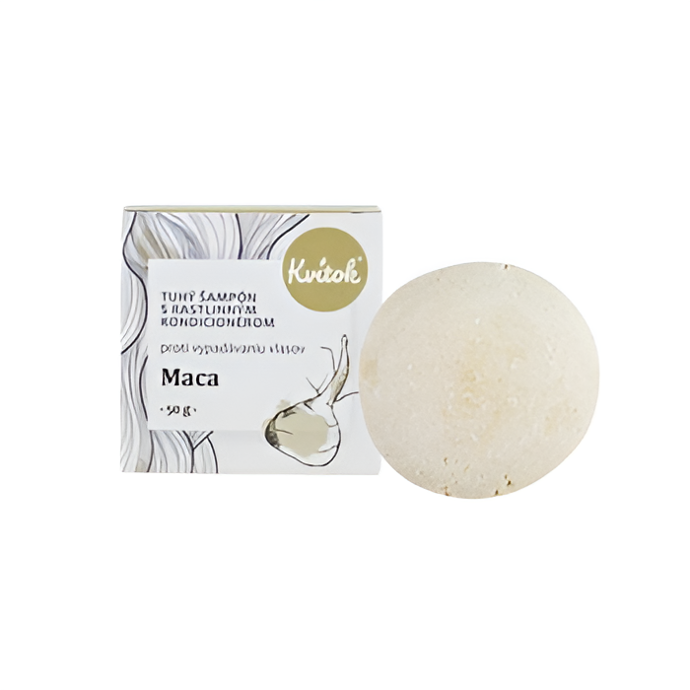 Tuhý šampon z rostliny Maca s kondicionérem, Kvitok, 249 Kč