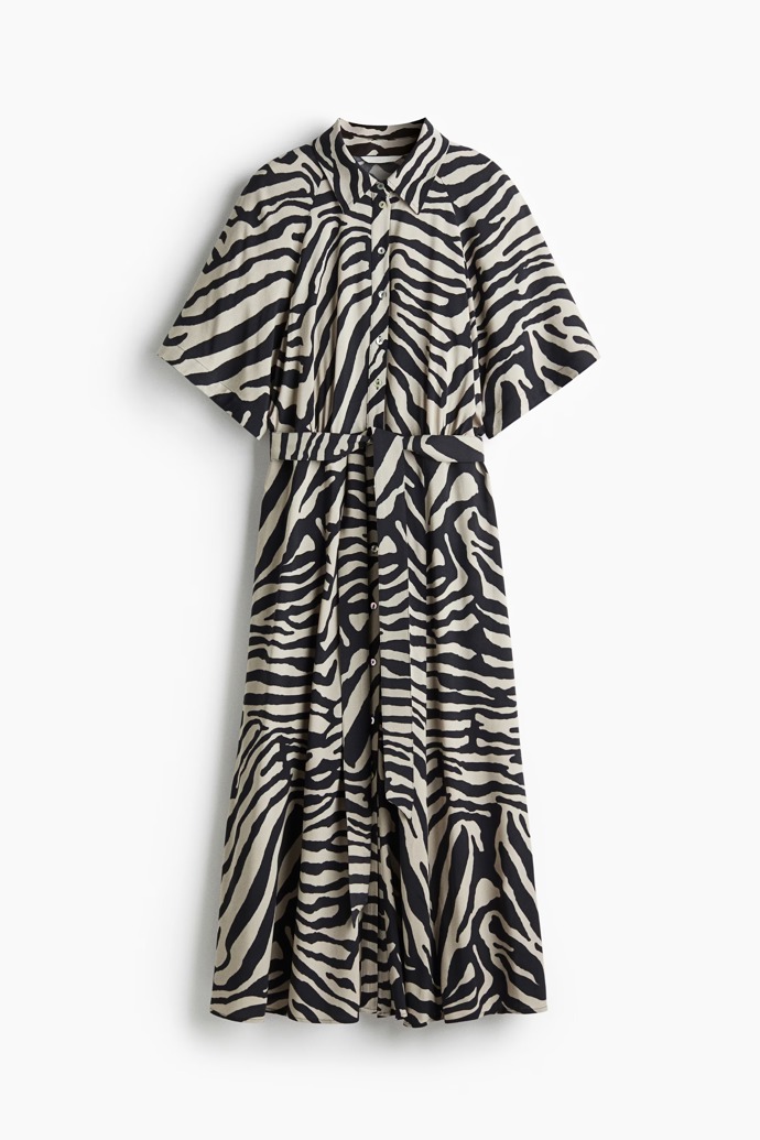 Košilové šaty s vázacím páskem, H&M, 569 Kč
