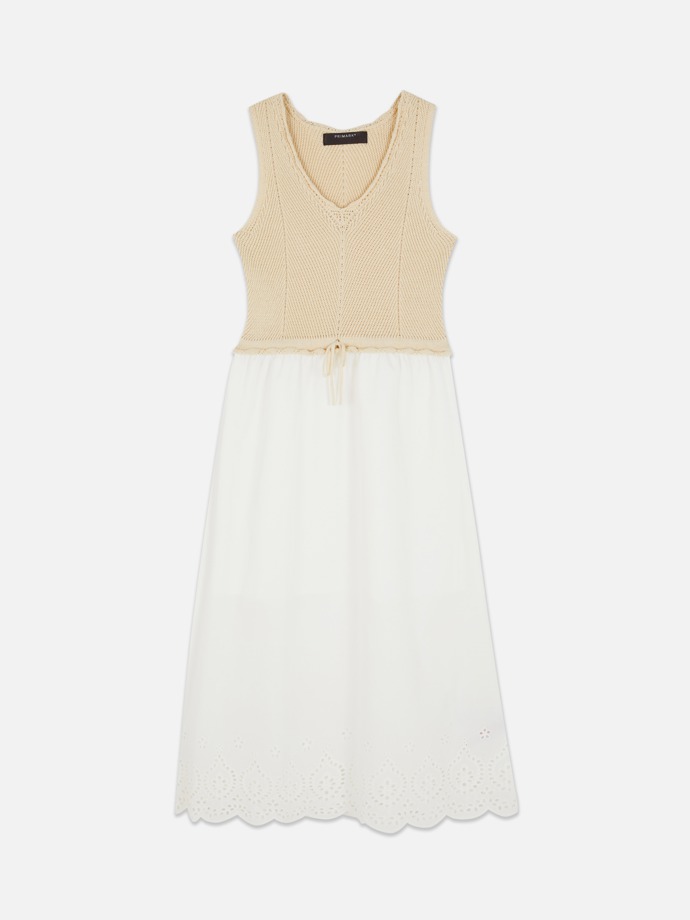 Kombinované krajkové maxi šaty, Primark, 730 Kč