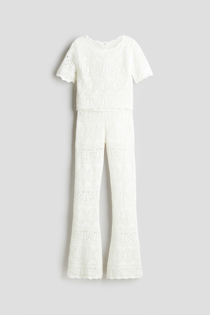 Dětská dvoudílná souprava s efektem háčkování, H&M, 789 Kč