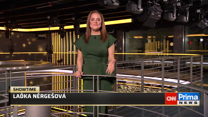 Laďka Něrgešová moderovala Showtime na Primě. 