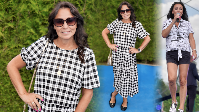 Letní outfity Heidi Janků pro dámy 60+: Nevzdává se mini šortek, ale září i v kostkovaných šatech s balerínkami