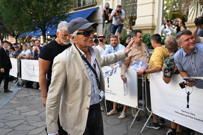 Michael Douglas měl dobrou náladu.