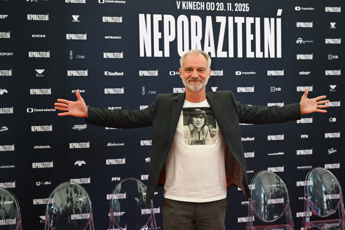 Herec Ivan Trojan na tiskovce k novému filmu Neporazitelní.