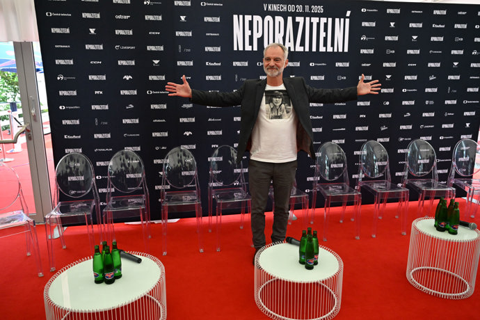 Herec Ivan Trojan na tiskovce k novému filmu Neporazitelní.