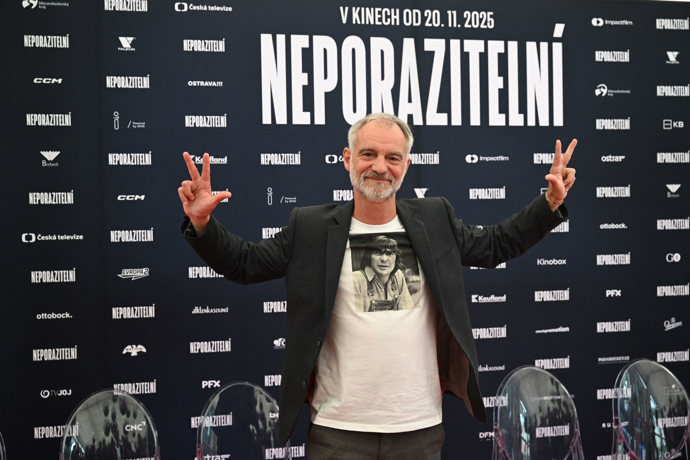 Herec Ivan Trojan na tiskovce k novému filmu Neporazitelní.