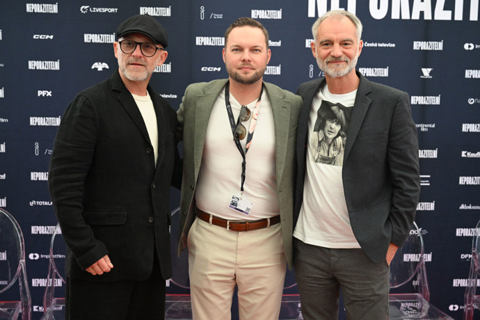 Herci Ivan Trojan  a Hynek Čermák na tiskovce k novému filmu Neporazitelní.
