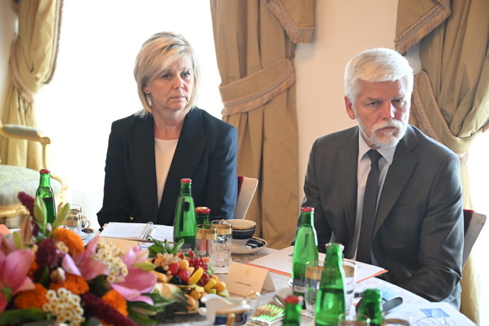 Prezident Petr Pavel s první dámou Evou Pavlovou.