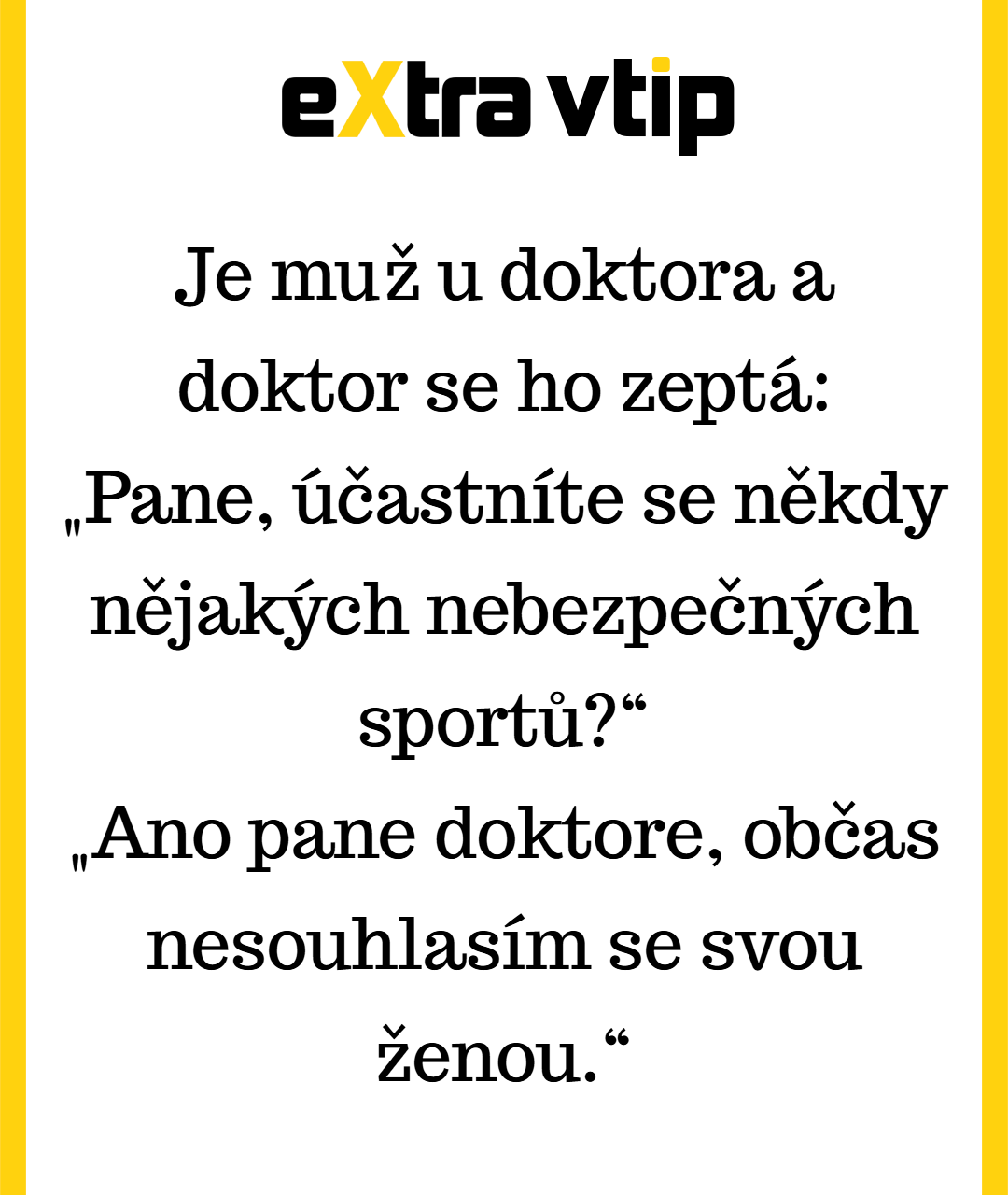 Manželství je nejnebezpečnější sport ze všech!