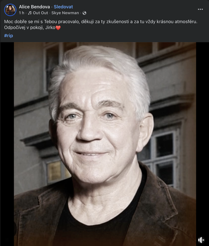 Alice Bendová se rozloučila s legendou.