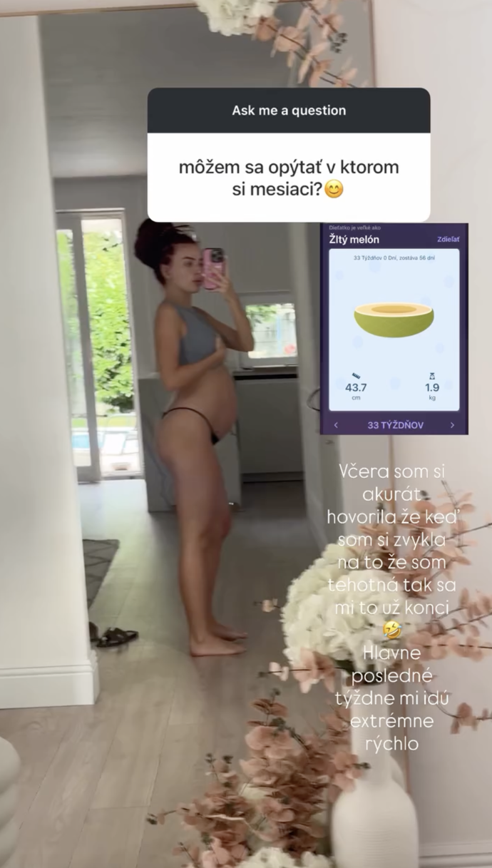 Rachel Karnížová je ve 33. týdnu.