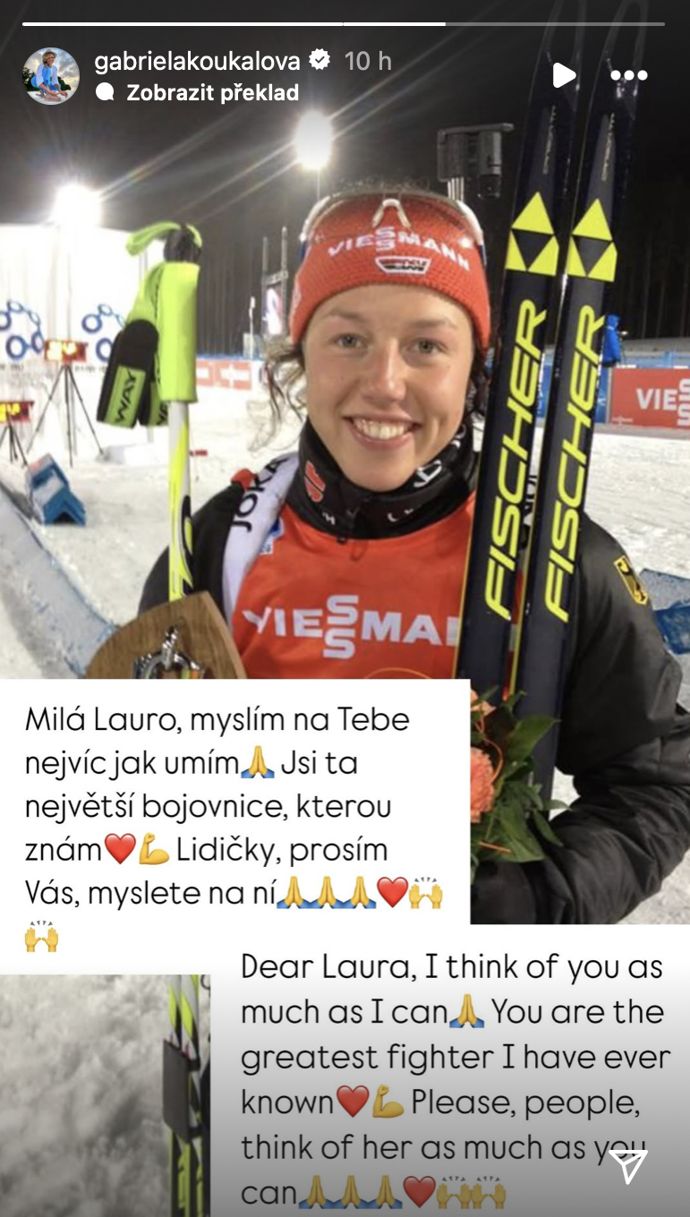 Gabriela Soukalová doufá, že se Laura v pořádku najde.
