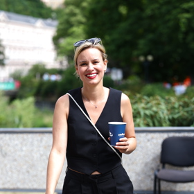 Patricie Solaříková rozdávala úsměvy na všechny strany.