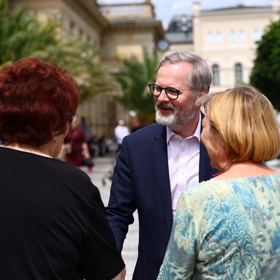 Petr Fiala na karlovarském filmovém festivalu.