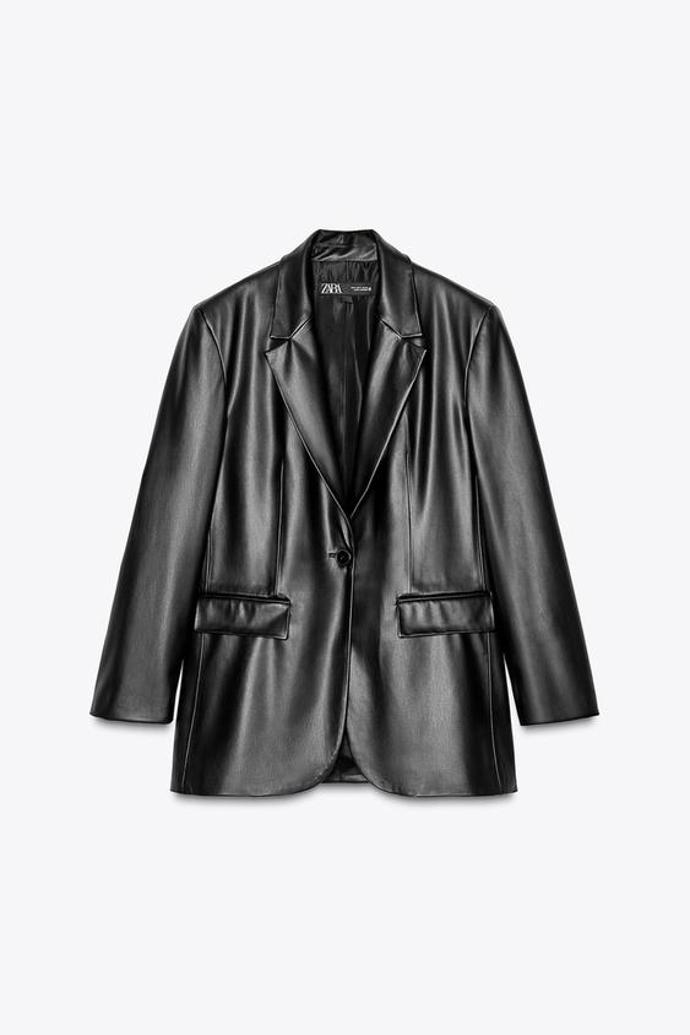 Rovné sako z imitace kůže, Zara, 1499 Kč