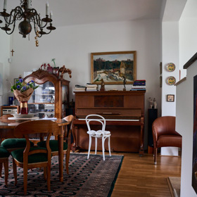 Pohled na obývací pokoj Dagmar Peckové