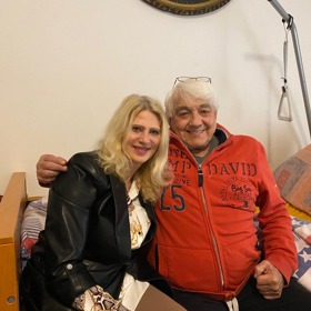 Jiří Krampol se svou milovanou Evou Svobodovou.