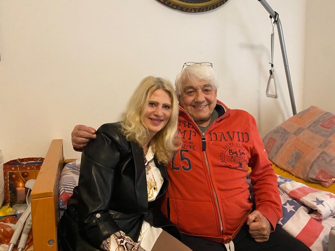 Jiří Krampol se svou milovanou Evou Svobodovou.