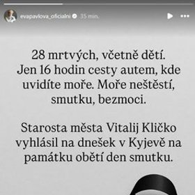 Eva Pavlová na Instagramu sdílela své pocity.