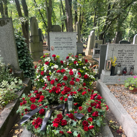 Budoucí místo posledního odpočinku Jiřího Krampola vypadalo den po pohřbu herce nádherně. Jako by rozkvetlo.