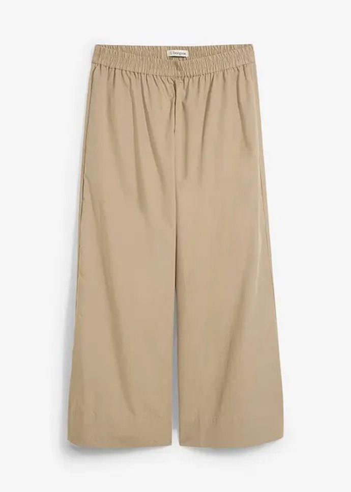 Široké culotte kalhoty z čisté bavlny, Bonprix, 599 Kč