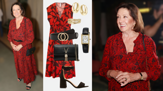 Nadčasový outfit Marie Rottrové pro 80+: Červeným šatům přidala siluetu páskem a doladila je pohodlnými podpatky