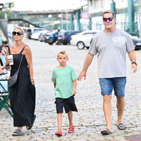 Miroslav Etzler dorazil se svou partnerkou Helenou Bartalošovou a synem Samuelem.