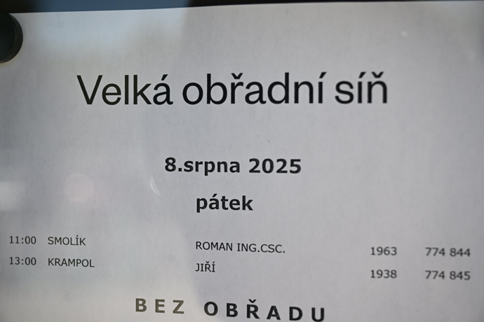 Poslední rozloučení s Jiřím Krampolem. 