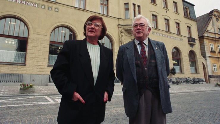 Josef Škvorecký se svou manželkou Zdenou Salivarovou.