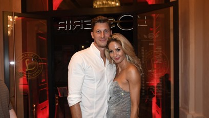 FOTO: Tereza Barošová a Filip Neusser na otvíračce restaurace v Brně.