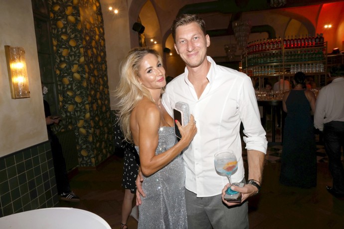 Tereza Barošová a Filip Neusser na otvíračce restaurace v Brně.