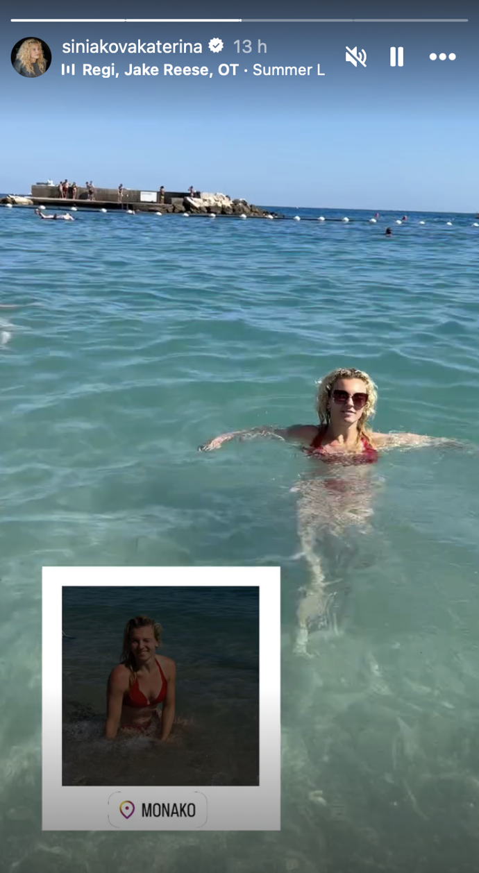 Kateřina Siniaková si užívá chvíle v Monaku.
