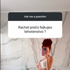 Rachel je v 9. měsíci. 