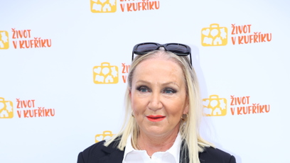 FOTO: Bára Basiková na tiskovce projektu Život v kufříku.