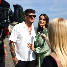 Michal Trabalík a Kristína Víglaská během rozhovoru.