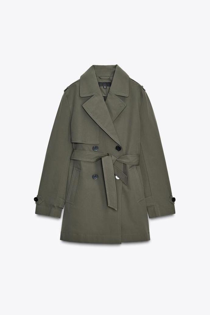 Dvouřadý voděodolný a větruvzdorný trenčkot, Zara, 1 499 Kč
