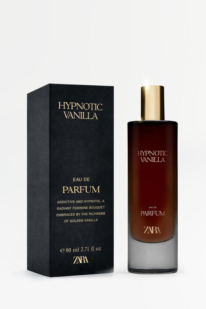 Tento krémový vanilkový parfém s názvem Hypnotic Vanilla v sobě snoubí květinovou kompozici s bohatou vůní zlaté vanilky, obojí doplněné tóny meruňkového květu, jasmínu, bourbonu, mechu a karamelizovaného mléka. Parfém seženete v Zaře za 549 Kč.