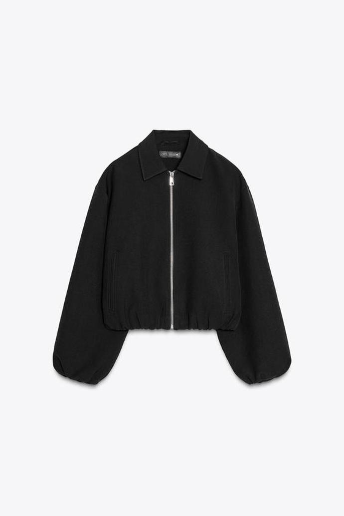 Nabíraná bunda na zip, Zara, 849 Kč