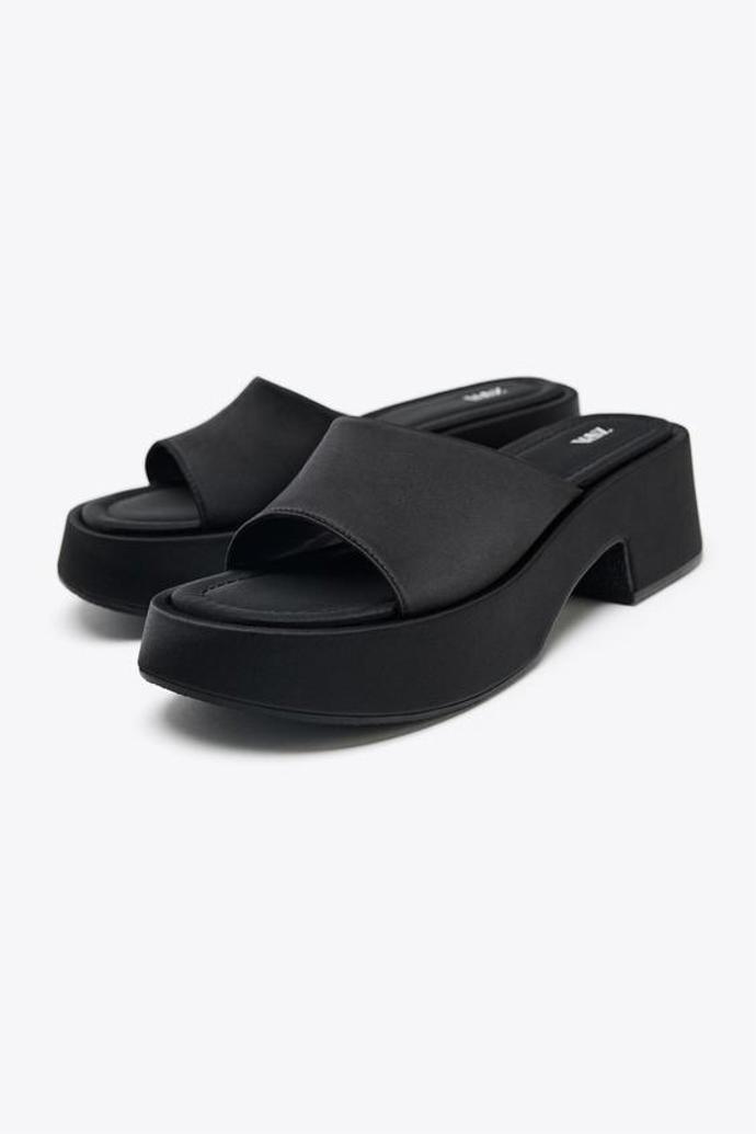 Saténové sandály chunky, Zara, 1299 Kč
