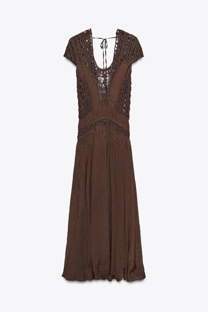 Šaty s kombinovanou háčkovanou krajkou, Zara, 3 399 Kč