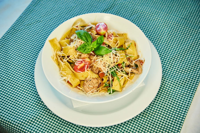 Těstoviny jsou uvařené al dente, kvalita pokrmu je dobrá. 