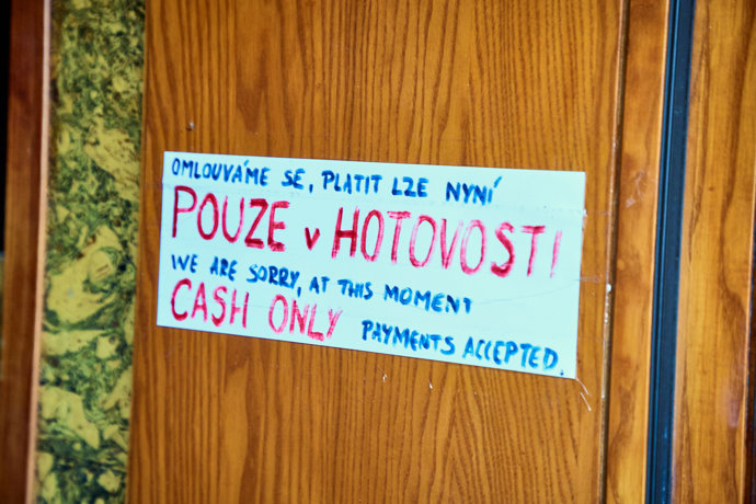 A platby jsou zde možné pouze v hotovosti. 