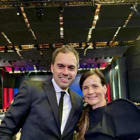 Filip Sajler se svou manželkou Gábinou, která je automobilovou závodnicí. 