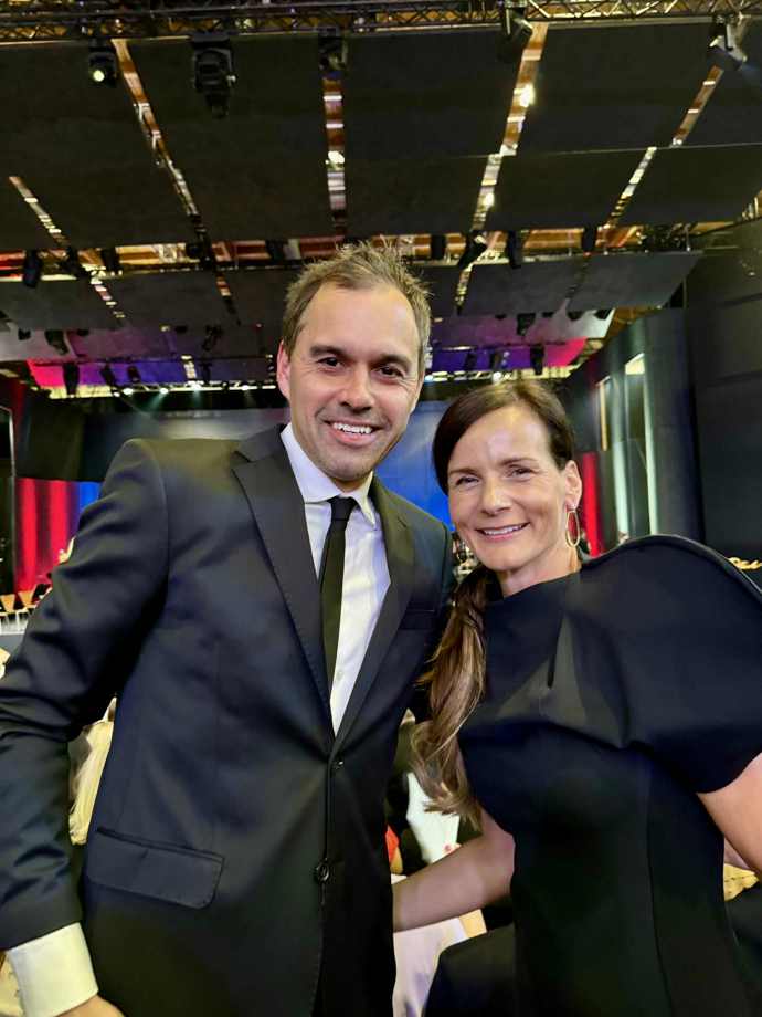 Filip Sajler se svou manželkou Gábinou, která je automobilovou závodnicí. 