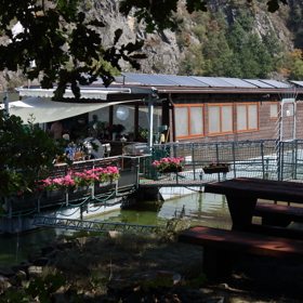 Hausbót na první pohled zaujme i květinami, které tady Helena pěstuje v truhlících.