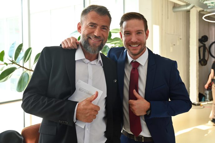 Vladimír Polívka a Bořek Slezáček při natáčení filmu Naše léto.