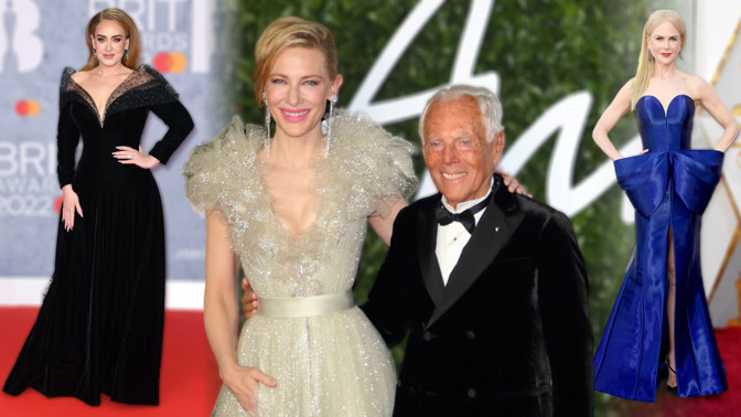 10 nezapomenutelných šatů módního návrháře Giorgia Armaniho: Dokonalou siluetu vytvořil Adele, Nicole Kidman i Demi Moore