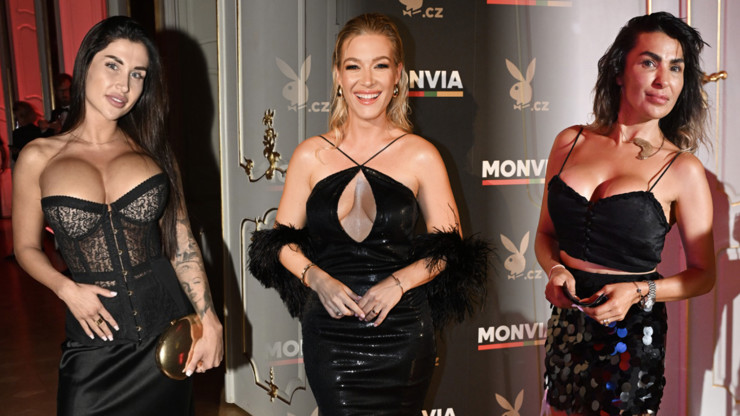 Hluboké výstřihy na Playboy party.