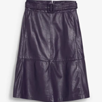 Sukně z jehněčí kůže nappa s páskem, Bonprix, 2849 Kč